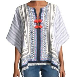 Tory Burch Blair  Tassel Tunic Boho Poncho